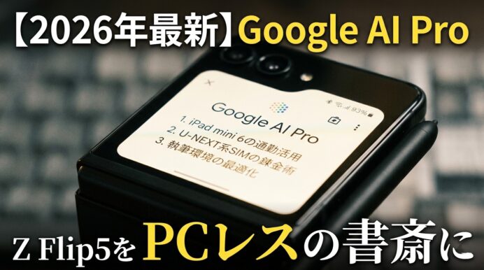 【2026年最新】Google AI Pro徹底レビュー！Galaxy Z Flip5のカバー画面から始める次世代のブログ執筆術
