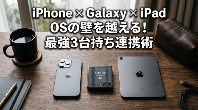 【2026年最新】iPhone 17 Pro × Galaxy Z Flip5 × iPad mini 6！OSの壁を越える最強3台持ち連携術