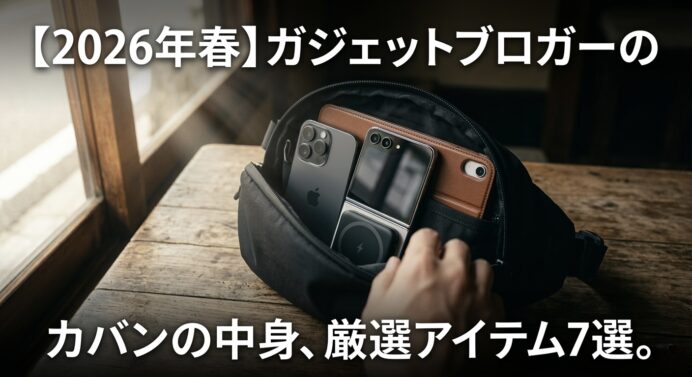 【2026年春】ガジェットブロガーのカバンの中身。iPhone・Galaxy・iPadと歩く「身軽すぎる」厳選アイテム7選