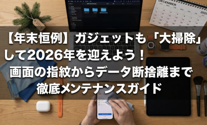 【年末恒例】ガジェットも「大掃除」して2026年を迎えよう！画面の指紋からデータ断捨離まで徹底メンテナンスガイド