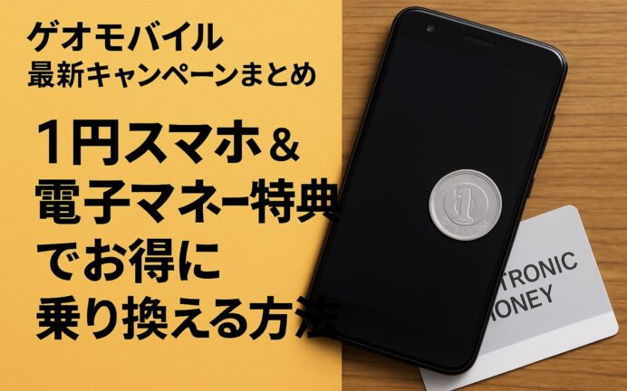 ゲオモバイル最新キャンペーンまとめ|1円スマホ&電子マネー特典でお得に乗り換える方法